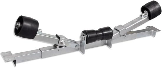 Kielsteun Boottrailer - Ondersteuning Rollers - Boot Transport - Verstelbare Breedte - 80-124 cm - Zilver
