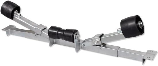 Kielsteun Boottrailer - Ondersteuning Trailer - Boot Transport - Verstelbare Breedte - 80-124 cm - Zilver