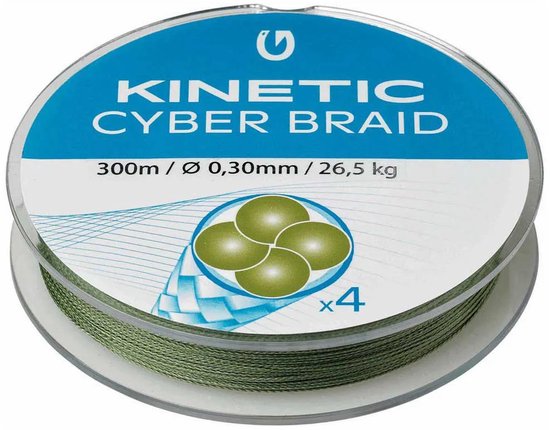 Kinetic Cyber 4 Gevlochten Vislijn 300 M Groen 0.250 mm