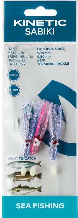 Kinetic Sabiki Mini Octopus Makreel-wijtingonderlijn | Blue Pink
