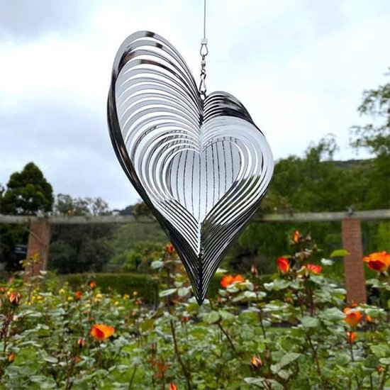 Kinetische Wind Spinner van Roestvrij Staal voor Tuin Decoratie - 3D Hangende Windvanger voor Binnen en Buiten, Beweging en Kunst in de Tuin