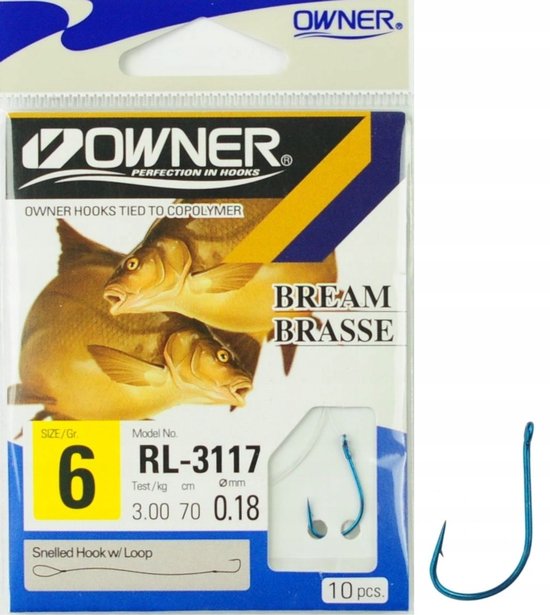 Klaargemaakte Vis Haken met Onderlijn - Maat 6 (10 stuks)