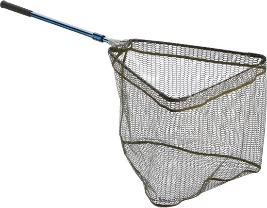 Klapschepnet 2-delig 70x70cm 240cm 15x8mm model 6245-visnetprofessioneel-voor vissen van Merkloos