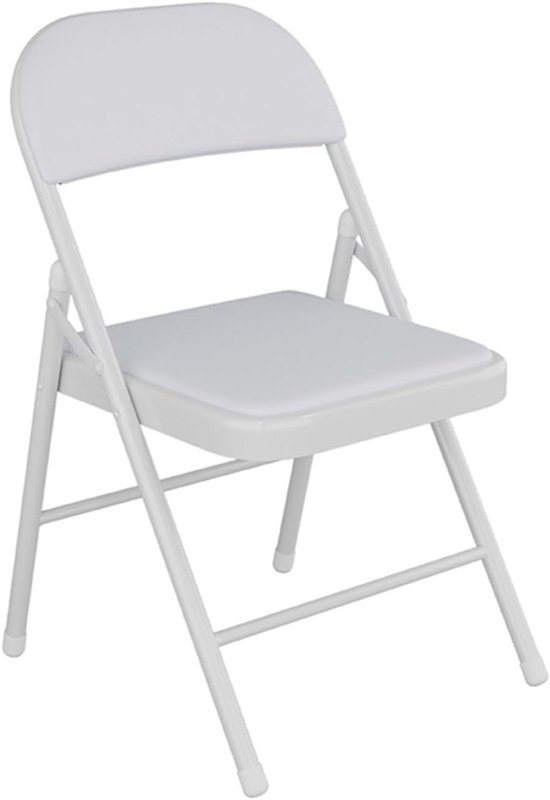 Klapstoel Gestoffeerd - Vouwstoel Diner - Extra Zitplaats Creëren - Stevig Metalen Frame - 45 x 46 x 77 cm