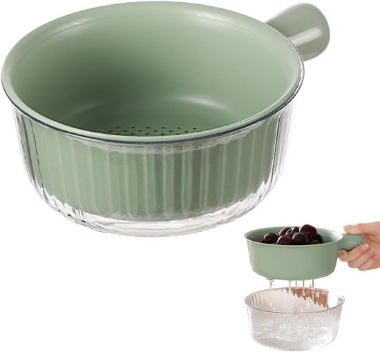 Klein Colander Set van 2 Stuks, Ideaal voor het Spoelen van Fruit en Groenten, BPA-vrij en Vaatwasserbestendig, Handige Keukenaccessoires voor Efficiënt Afvoeren