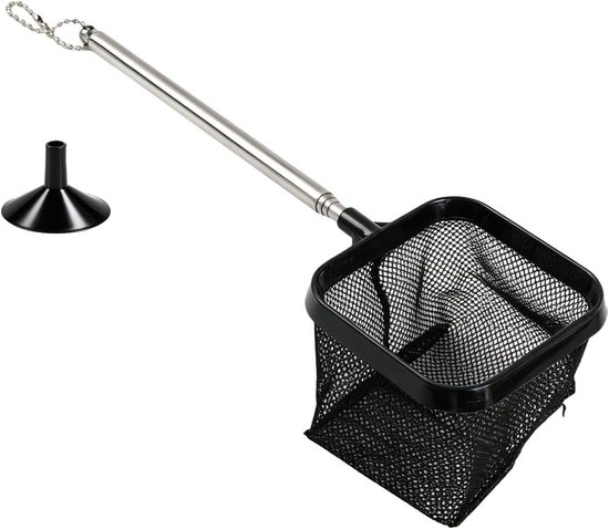 Klein vierkant schepnet voor aquariums, ideaal voor siervissen en garnalen, 8 cm breed met handvat van klein