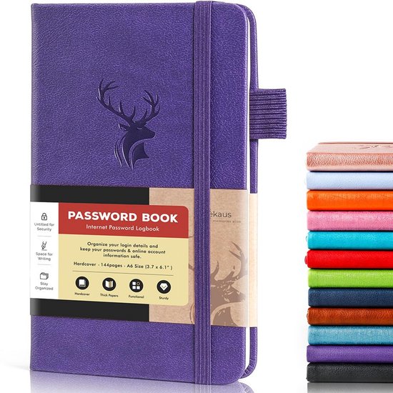 Klein Wachtwoordboek met Alfabetische Tabbladen voor Veilige Organisatie van Langtor.