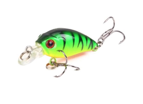 Kleine kunstaas plug Green/Tiger 4,5 cm - Hengelsport - Groen van Spro
