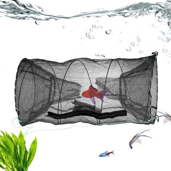 Kleine Visfuik - Aasnet Hengelsport - Vissen Aas Vangen - Snel Uitklapbaar - 30x60cm - Groen