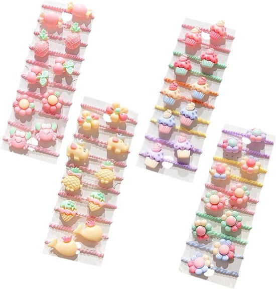 Kleurige Mini Haarelastiekjes voor Meisjes - 40 Stuks, Kleine Elastische Haargummis voor Kinderponytails en Baby's