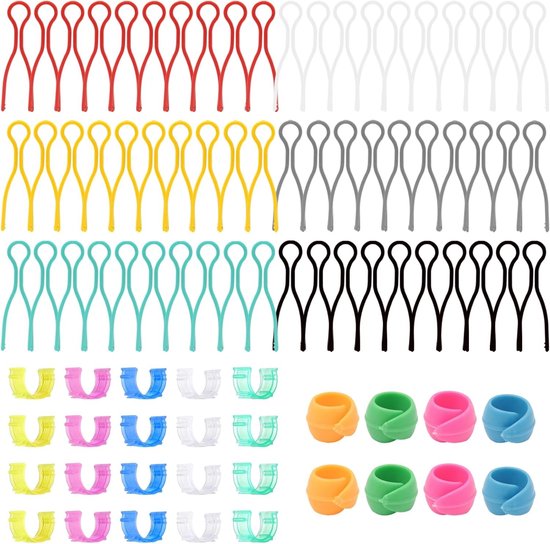 Kleurige Spoelhouder Clips voor Naaigaren - 88 Stuks Plastic en Siliconen Garen Spoelclips voor Naaimachines en Garenrollen, Ideaal voor Organisatie en Creatief Naaien