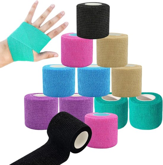 Kleurrijke niet-geweven sporttape voor crossfit, zelfklevend en ideaal voor enkels, polsen en vingers, perfect voor dagelijks gebruik van Merkloos