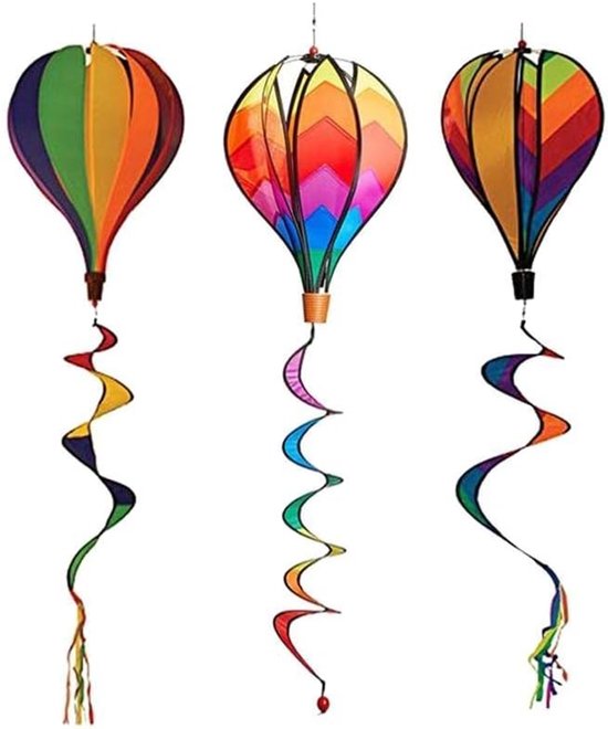 Kleurrijke Wind Spinner Set van 3 - Draaibare Windmolens en Wind Sokken voor Tuin, Patio en Feestdecoratie