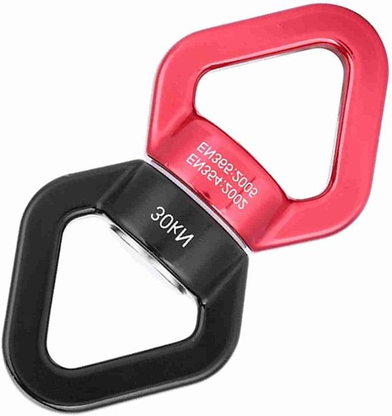 Klimrotatieapparaat voor Klimmen - Multi-functie Connector voor Swivels - Veilig Rotatorrope Swivel - Rood Zwart - 30Kn. van Merkloos