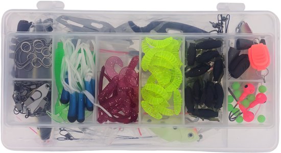 Knaak Visserskit 120‑delig - Visgerei Set - Set met Kunstaas, Haakjes, Tools & Aas - All‑in‑One Set van Merkloos