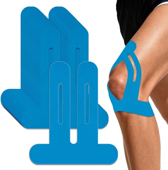 Kniekinesiologie Tape Voorgesneden 20 Stuks - Waterdichte Elastische Knietape voor Kniepijn en Herstel