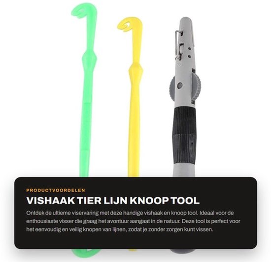 Knooptool Roestvrij Staal - Vishaak Knoopgereedschap - Handmatig Knoopbindlusgereedschap - Outdoor Vissen - Tijd- en Inspanningsbesparend - Veilig en Comfortabel - Vishengelaccessoire