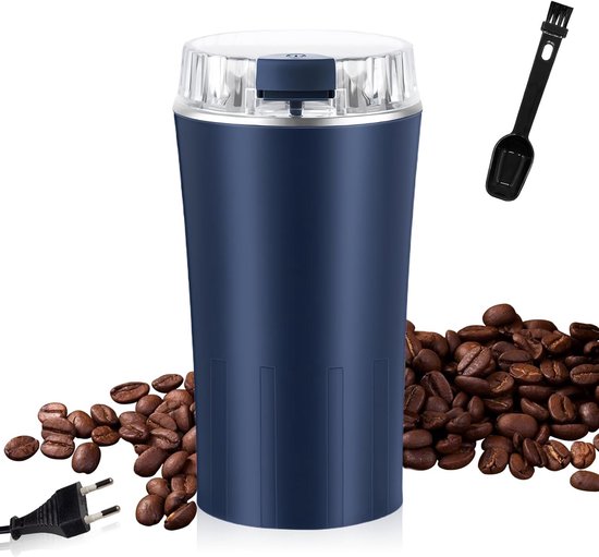 Koffiemolen en Specerijenmolen, 300 W, RVS Messen, BPA Vrij, Inclusief Schoonmaakborstel, Automatische Molen voor Koffie, Specerijen, Kruiden en Noten