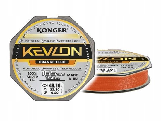 Konger Kevlon X4 Orange Fluo 0.12mm/150m Vislijn van Merkloos