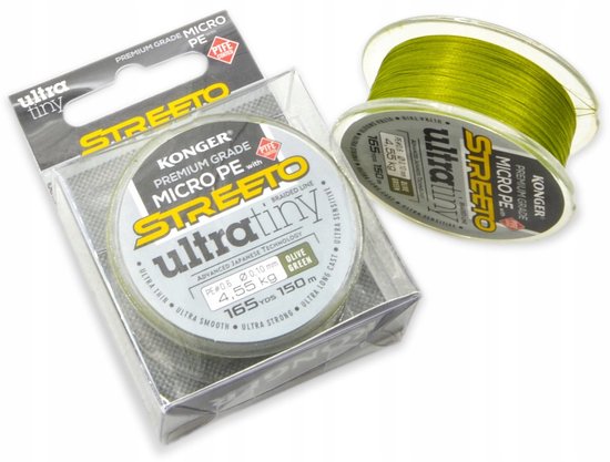 Konger Streeto Ultra Tiny 0.08mm/3.95kg 150m Vlechtlijn - Olijfgroen van Merkloos