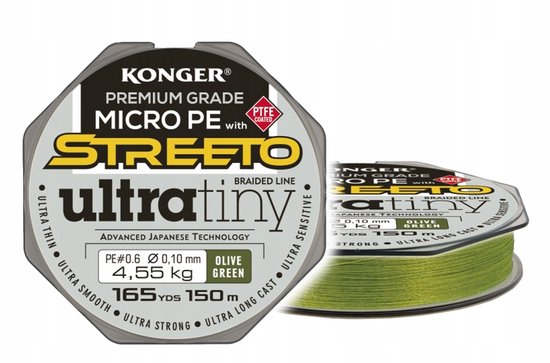 Konger Streeto Ultra Tiny Groen 0,03mm Visdraad - 150m van Merkloos