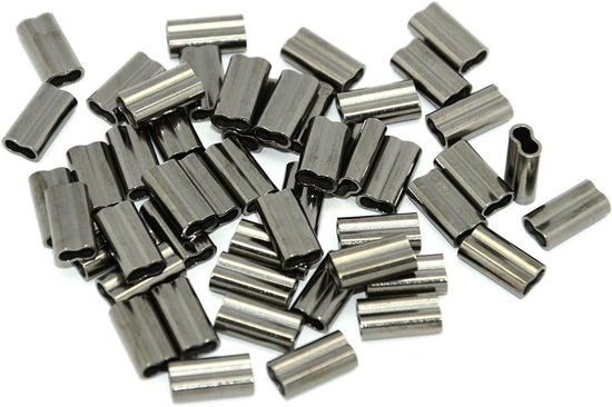 Koper Krimpringen voor Vissen, Dubbele Knijp Sleeves, 200 Stuks, Geschikt voor Visselijn tot 1.2mm, Ideaal voor Vissers en Hengelsport Accessoires van Merkloos