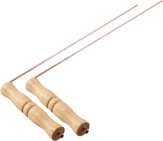 Koperen wenshengels set als waarzeggergereedschap met houten handgrepen voor spirituele rituelen