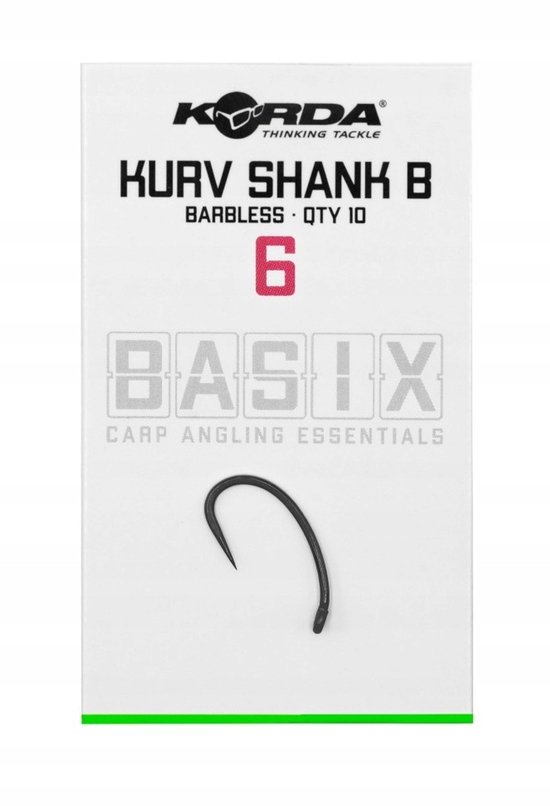 Korda Basix Curve Shank Haken Weerhaakloos Maat 6 (10 Stuks) van Korda