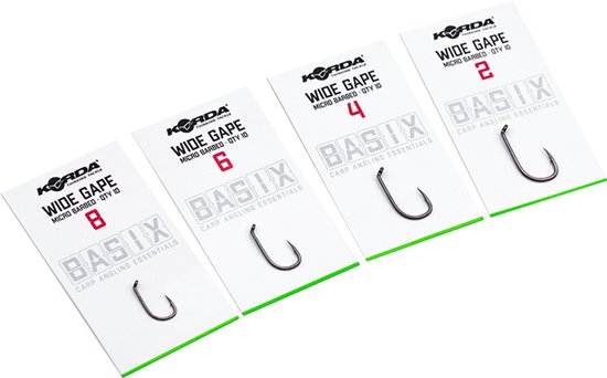 Korda Basix Wide Gape Micro Barbed #2 van Korda