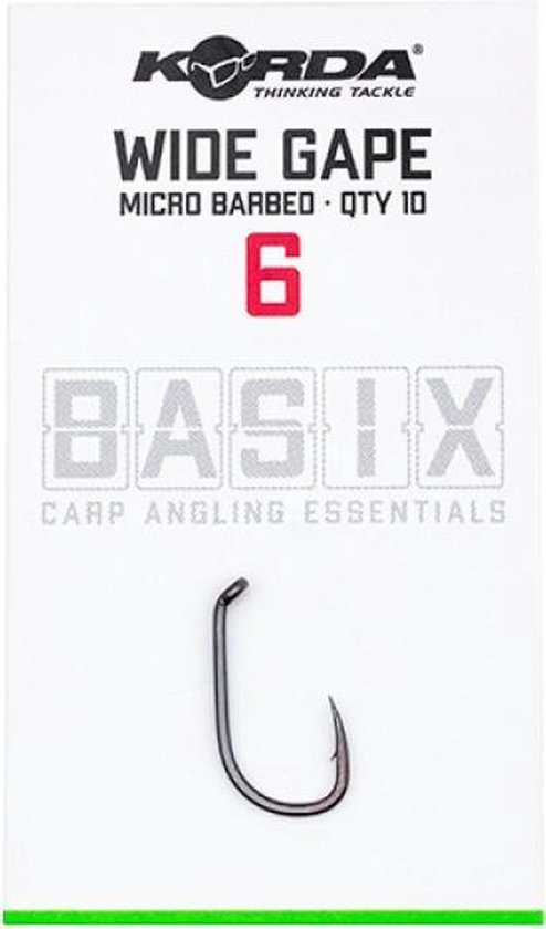 Korda Basix Wide Gape Micro Barbed #6 van Korda