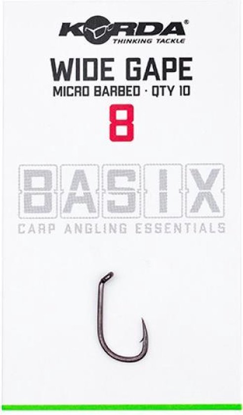 Korda Basix Wide Gape Micro Barbed #8 van Korda