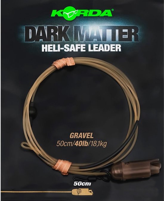 Korda Dark Matter Heli Safe Leader - Gravel - 40lb - 50cm - Gravel van Korda