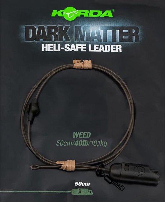 Korda Dark Matter Heli Safe Leader - Weed - 40lb - 50cm - Weed van Korda