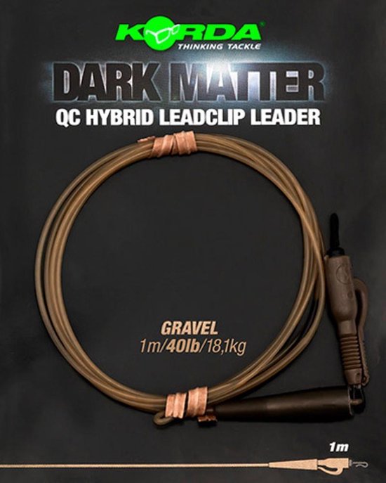 Korda Dark Matter Leader QC Hybrid Clip - Gravel - 40lb - 1.00m - Gravel van Korda