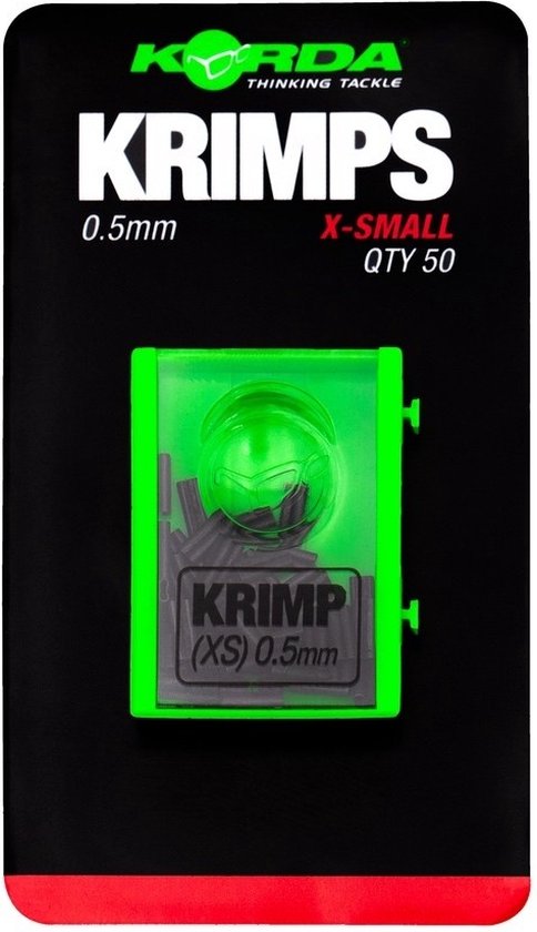 Korda Krimps 50pcs - dubbele buis - voor stijf materiaal - 0.6mm en 0.7mm van Merkloos