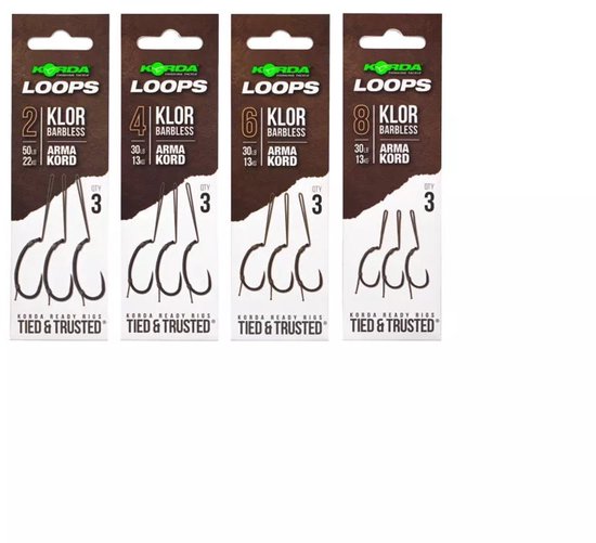 Korda Loop Rigs Klor Barbless #4 van Merkloos