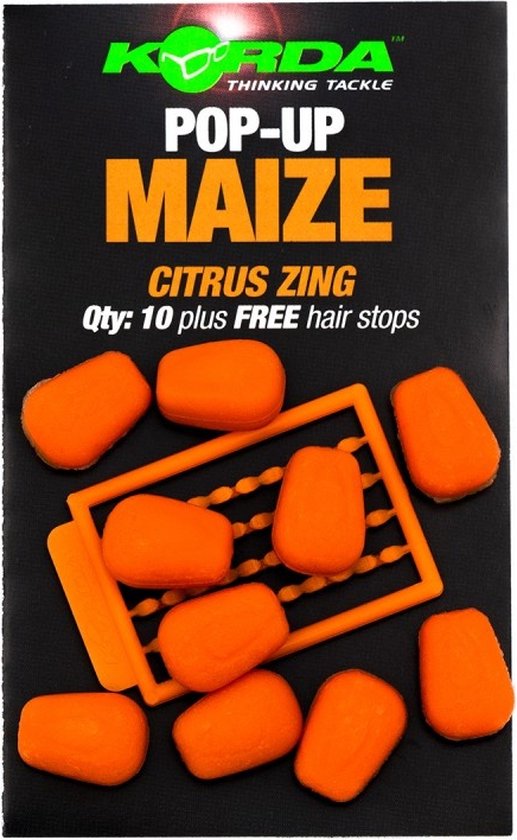 Korda Pop-Up Maize (incl 10 Free Hair Stops) - Smaak : Citrus Zing Orange van Merkloos