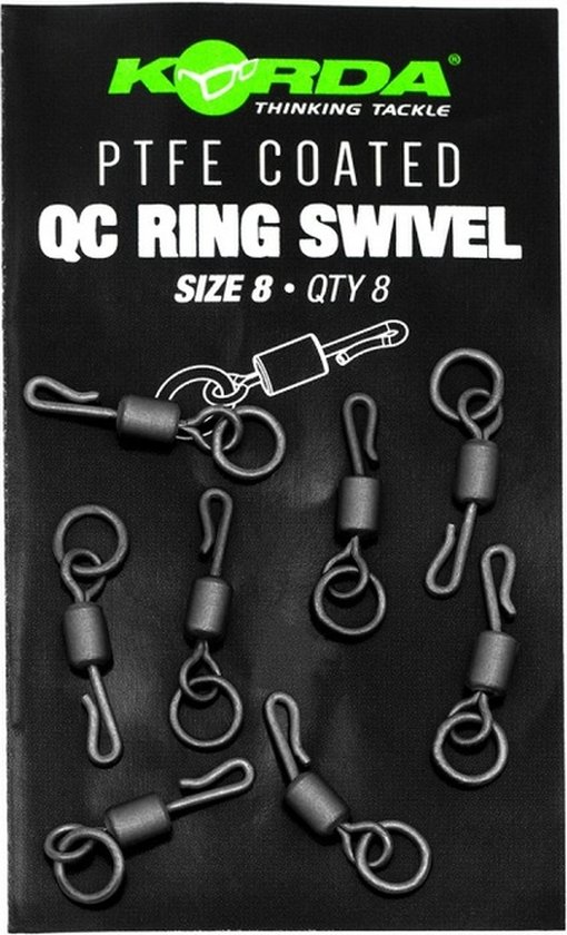 Korda PTFE QC Ring Swivel Size 8 | Wartels van Korda