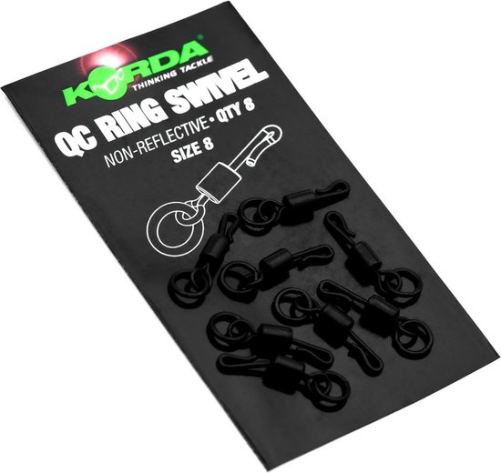 Korda Quick Change Ringswivel - Maat 11 - Mat Zwart van Korda