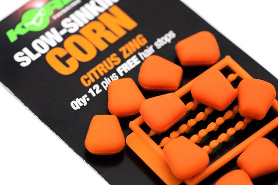 Korda Slow Sinking Corn 12pcs (free Hair stops) - Smaak : Citrus Zing Orange van Merkloos