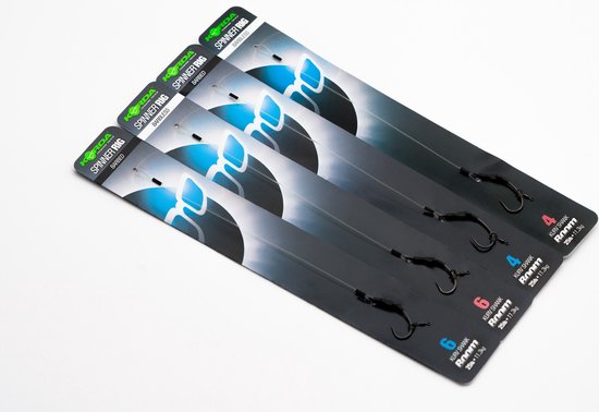 Korda Spinner Rig Kurv Boom- Barbed - Onderlijn - 7 Inch - Haakmaat 4 - Zwart van Korda