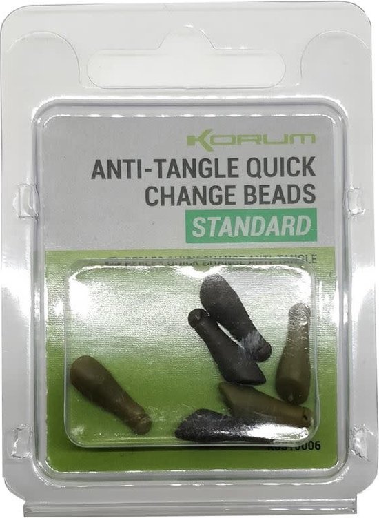 Korum Anti-Tangle Quick Change Beads Camou (6pcs) - Maat : Large van Korum