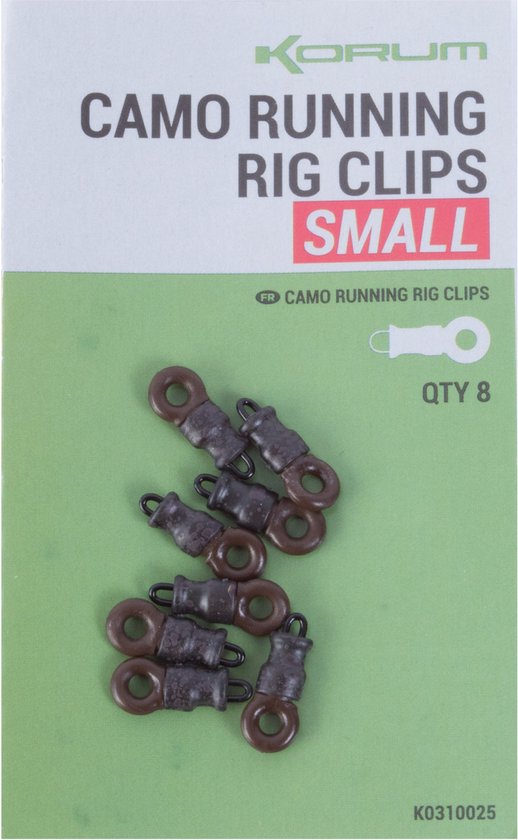 Korum Camo Running Rig Clips (8 pcs) - Maat : Small van Korum