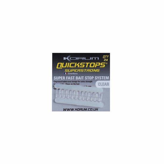 Korum Quickstops Superstrong Clear Super Fast Bait Stop van Merkloos