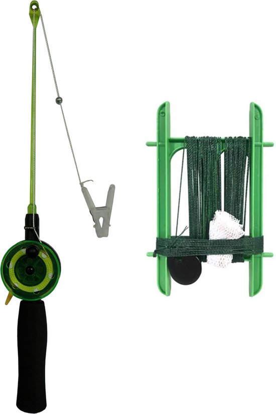 Krabhengel / vishengel voor krabbetjes - 38 cm - incl. extra lijn van Merkloos