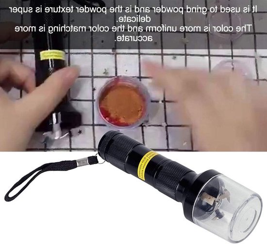 Krachtige Elektrische Molen voor Poeder, Ideaal voor DIY Lippenstift en Make-up, Maalt 0.5-10g per Beurt (Zwart) van Merkloos