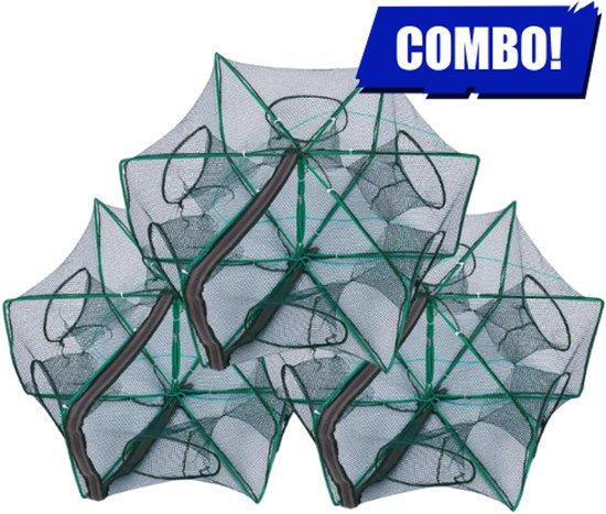 Kreeftenfuiken Combo Deal 3 Stuks (6 inlaten) - Fuik - Kreeftenfuik Rivierkreeften - Vis Fuik - Vissers Fuik - Vis Val - Kreeften Fuik - Kreeftenval - Fuiken - Visnet - Vissenval - Visval