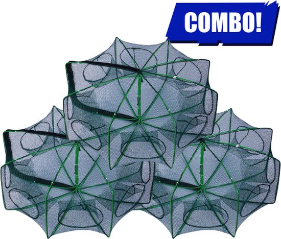 Kreeftenfuiken Combo Deal 3 Stuks (8 inlaten) - Fuik - Kreeftenfuik Rivierkreeften - Vis Fuik - Vissers Fuik - Vis Val - Kreeften Fuik - Kreeftenval - Fuiken - Visnet - Vissenval - Visval van Merkloos