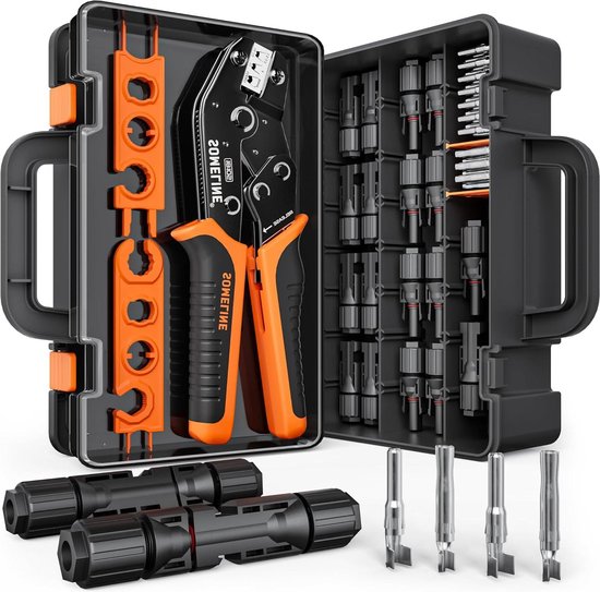 Krimpgereedschapsset voor zonne-energieconnectoren - kabels 25/40/60 mm² - 12 paar kabelconnectoren voor zonnepanelen - 1 paar sleutels - PV-krimpset van Topsolar