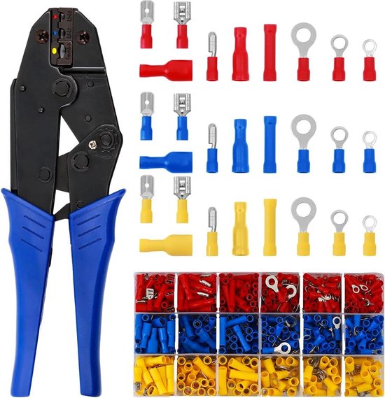 Krimptang - 700 krimpverbinders assortiment - elektrische connectoren van Merkloos